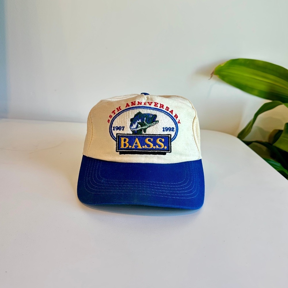 Vintage B.A.S.S. 25th Anniversary Snapback Hat 1967-1992 Fishing Trucker Hat